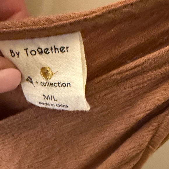 By Together Rust-Brown Asymmetrical Slip Dress - Picture 2 of 2